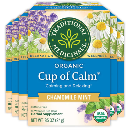 Traditional Medicinals Tea, Organic Chamomile, Calming, Calms Your Nerves, Supports Healthy Digestion, 96 Tea Bags (6 Pack) - Nirvana Guru