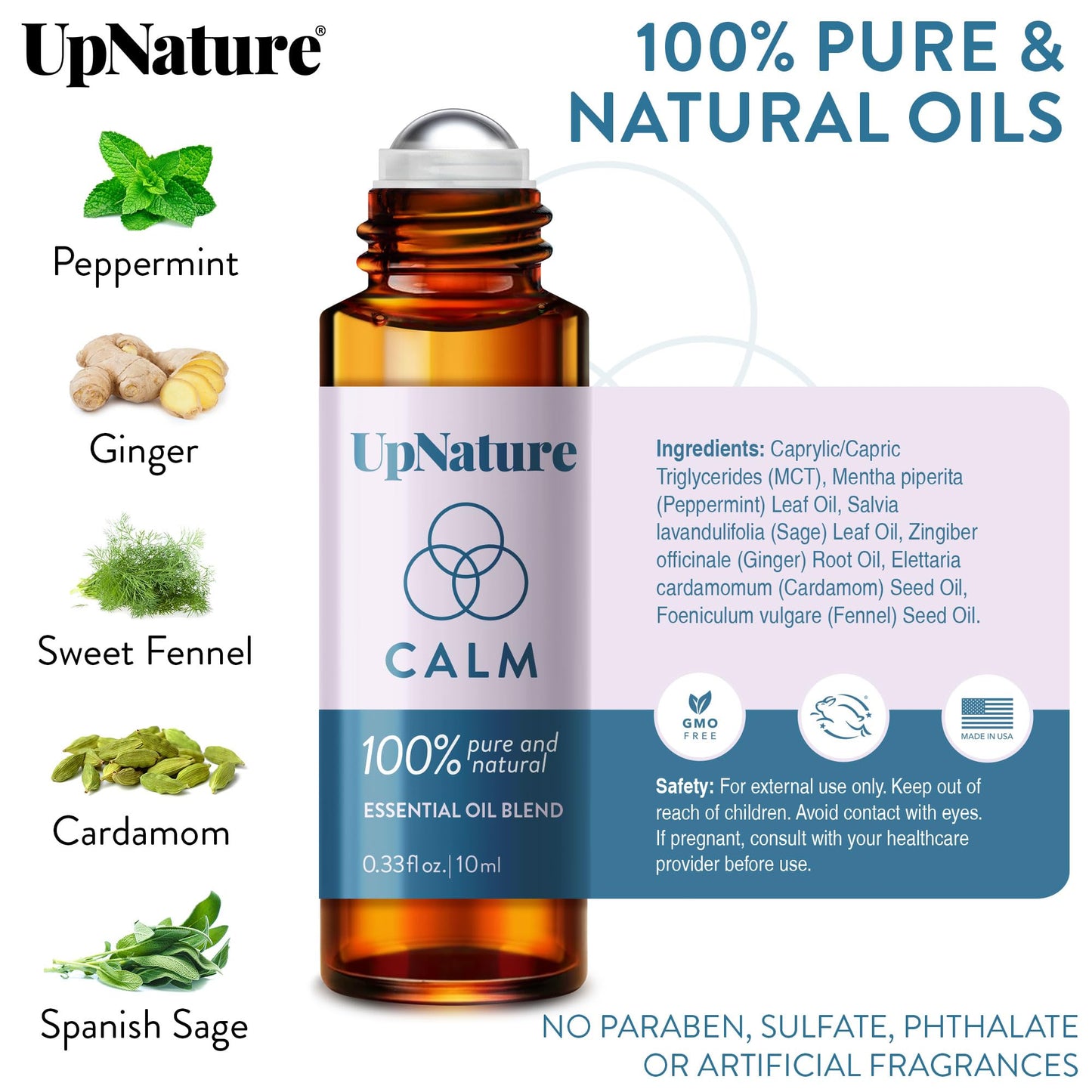 UpNature Lavender Essential Oil Pure Roll On - 100% Natural Lavender Oil for Skin