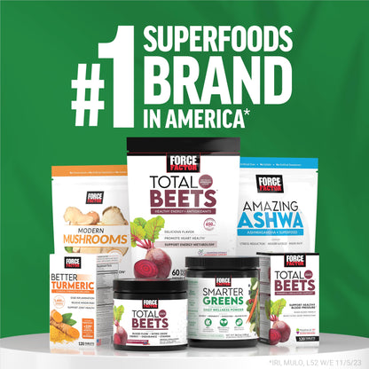 FORCE FACTOR Smarter Greens Superfood Chews, Greens and Superfoods with Probiotics, Antioxidants, and Fiber, Greens Supplement to Support Digestion, Nitric Oxide, and Energy, 60 Soft Chews