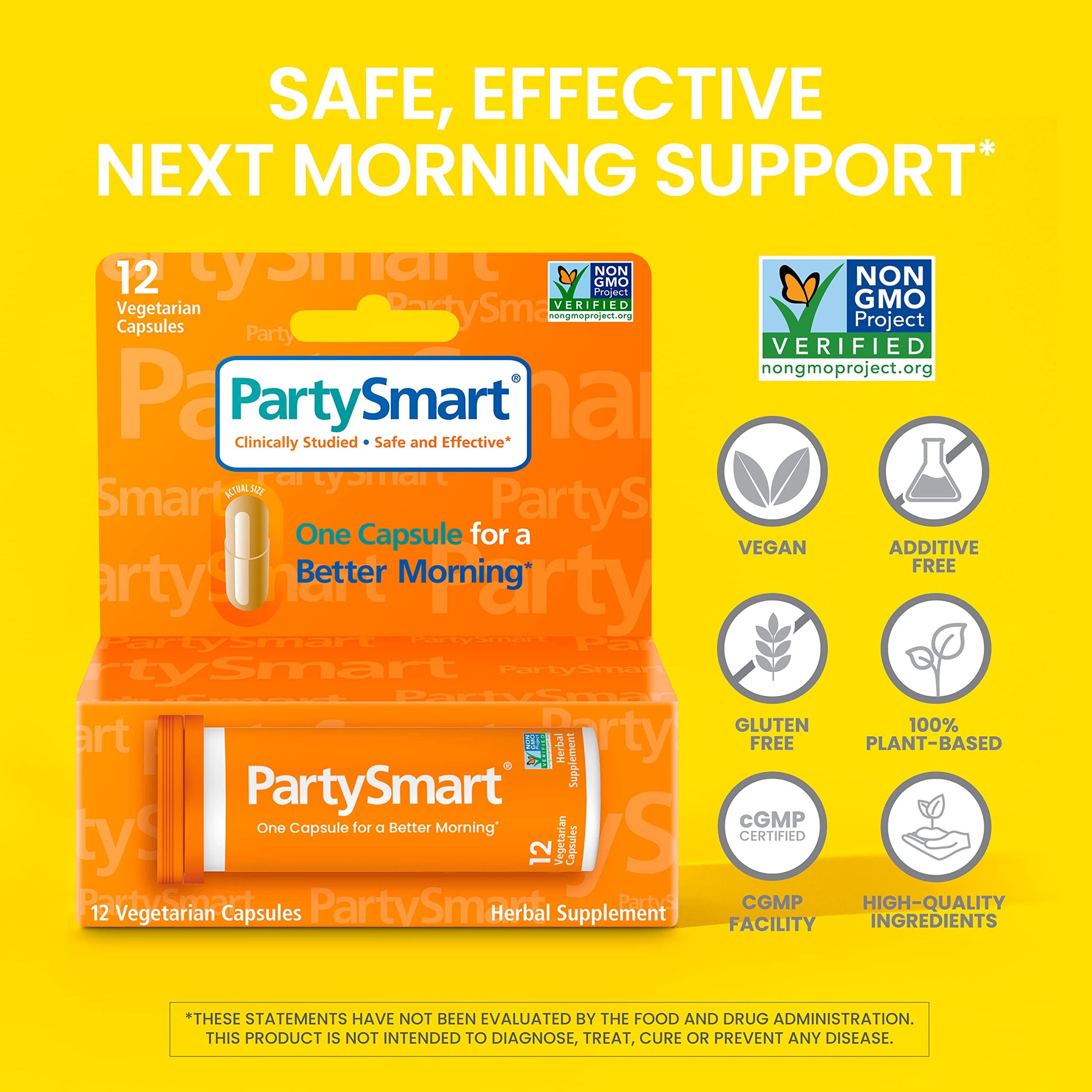 Himalaya PartySmart, One Capsule for a Better Morning, Plant-Based, Liver Support, Better Morning After Drinking, Clinically Studied, Non-GMO Project Verified, 12 Capsules - Nirvana Guru