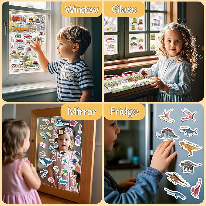 6 Sets Reusable Sticker Books for Toddlers 1-3, Jelly Sticker Books for Toddlers 2-4 Years, Toddler Travel Toys for Kids 2 3 4 Year Old Girls Boys nirvanaguru