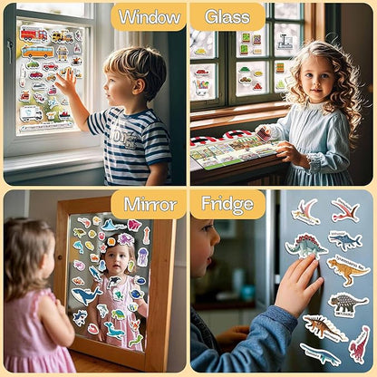 6 Sets Reusable Sticker Books for Toddlers 1-3, Jelly Sticker Books for Toddlers 2-4 Years, Toddler Travel Toys for Kids 2 3 4 Year Old Girls Boys nirvanaguru