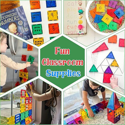66PCS Upgraded Magnetic Blocks Tough Tiles STEM Toys for 3+ Year Old Boys and Girls Learning by Playing Games for Toddlers Kids, Creative Classroom Supplies nirvanaguru
