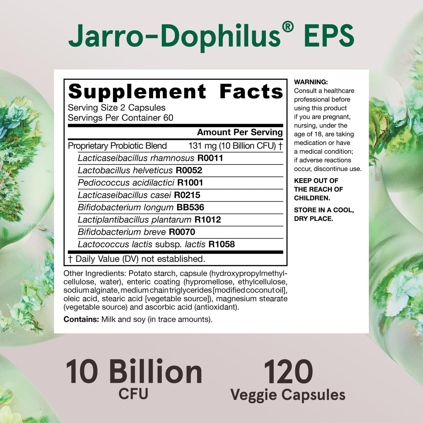 Jarrow Formulas Probiotics 10 Billion CFU - Probiotic Supplement Capsules for Gut Health for Women and Men, 120 Veggie Capsules, Up to 60 Days - Nirvana Guru