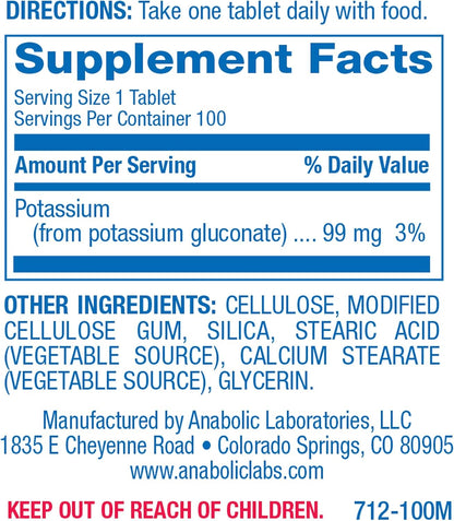 Chelated Potassium Gluconate Supplement - Clinical High Absorption Potassium Supplement for Fluid Balance Kidney Heart Muscle and Nerve Support - Vegan Non-GMO & Made in The USA - 100 Servings Nirvana Guru
