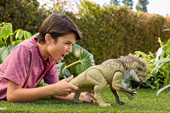 Mattel Jurassic World Rebirth Distortus Rex Rumble N Rampage Dinosaur Action Figure 22 Inch with 2 Attack Actions, Content-Accurate, Digital Play nirvanaguru