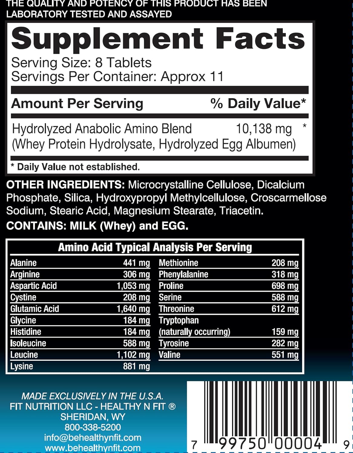 Healthy 'N Fit ANABOLIC Amino 10,000 90 Tablets, EAA & BCAA - 10,000 MGS Amino Acids per Serving Nirvana Guru