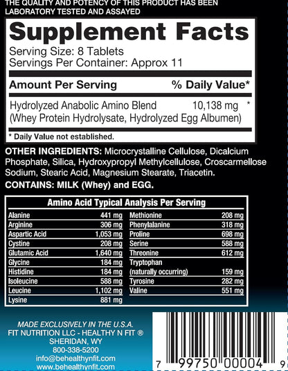 Healthy 'N Fit ANABOLIC Amino 10,000 90 Tablets, EAA & BCAA - 10,000 MGS Amino Acids per Serving Nirvana Guru
