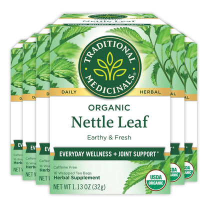 Traditional Medicinals Organic Nettle Leaf Herbal Tea, Supports Joint Health & Overall Wellness, (Pack of 1) - 16 Tea Bags - Nirvana Guru