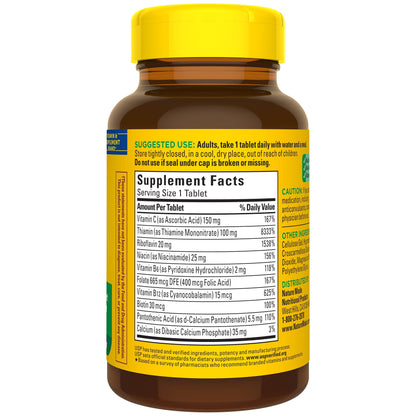Nature Made Super B Complex with Vitamin C and Folic Acid, Dietary Supplement for Immune Support, 140 Tablets, 140 Day Supply - Nirvana Guru