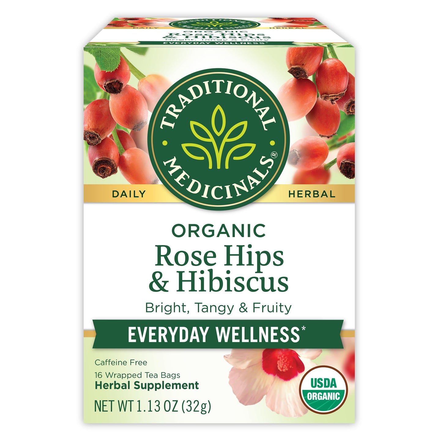 Traditional Medicinals Organic Red Clover, Caffeine Free, 16 Wrapped Tea Bags, 1.13 oz (32 g) - Nirvana Guru