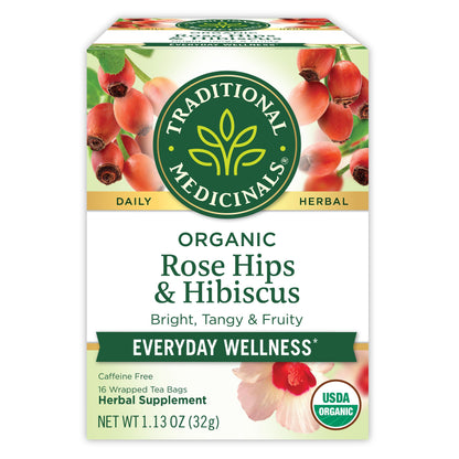 Traditional Medicinals Organic Red Clover, Caffeine Free, 16 Wrapped Tea Bags, 1.13 oz (32 g) - Nirvana Guru
