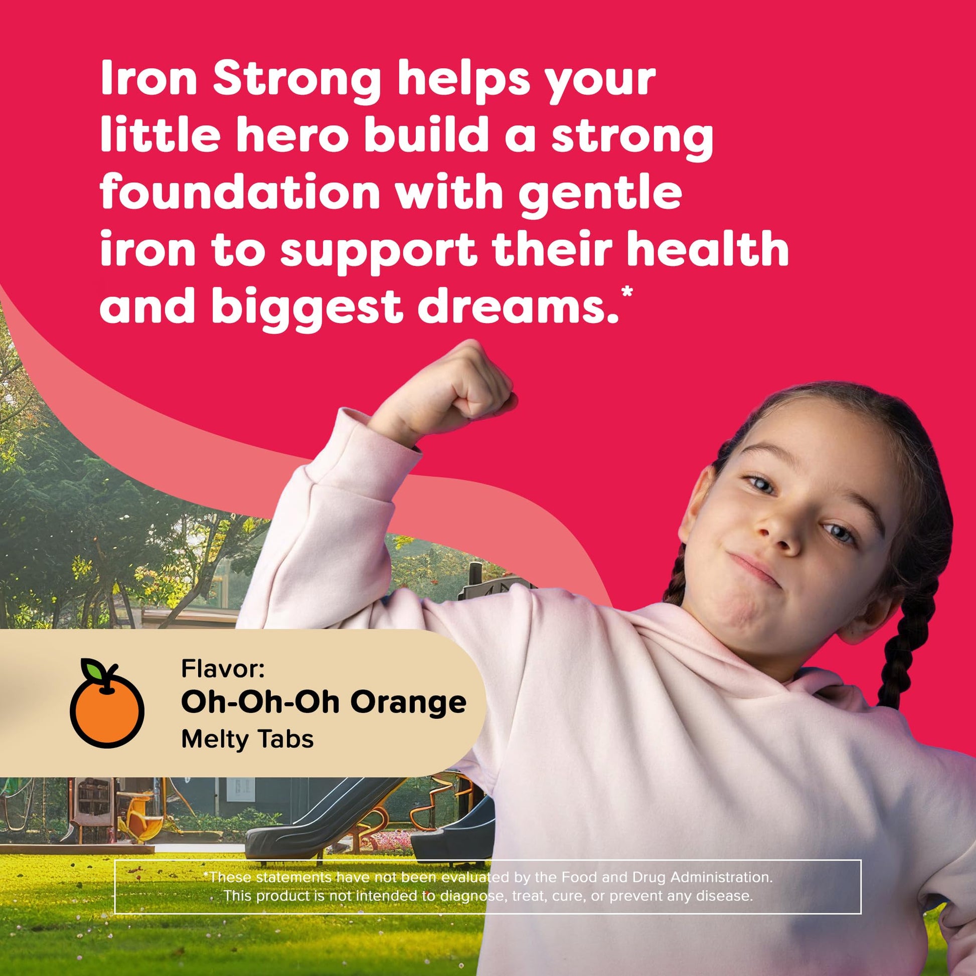 Renzo's Iron Supplements for Kids, Dissolvable Vegan Iron Supplement with Vitamin C, Sugar Free, Oh-Oh-Oh Orange Flavor, 90 Melty Tabs Nirvana Guru
