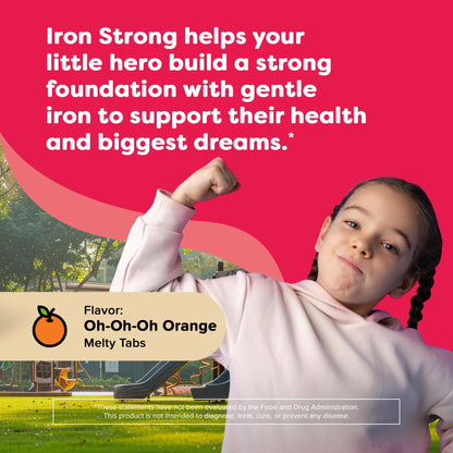 Renzo's Iron Supplements for Kids, Dissolvable Vegan Iron Supplement with Vitamin C, Sugar Free, Oh-Oh-Oh Orange Flavor, 90 Melty Tabs Nirvana Guru