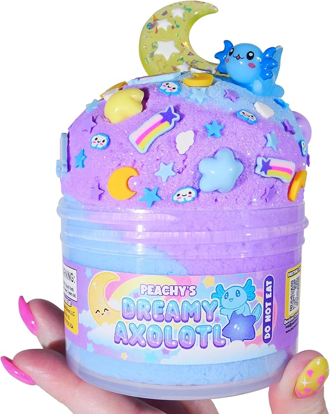 Peachybbies Dreamy Axolotl Cloud Slime - Made in USA Premium, 100% Authentic, 7 oz., Scented for Kids, ASMR, Axolotl Gifts, Slime Charms, Fidget Toys nirvanaguru