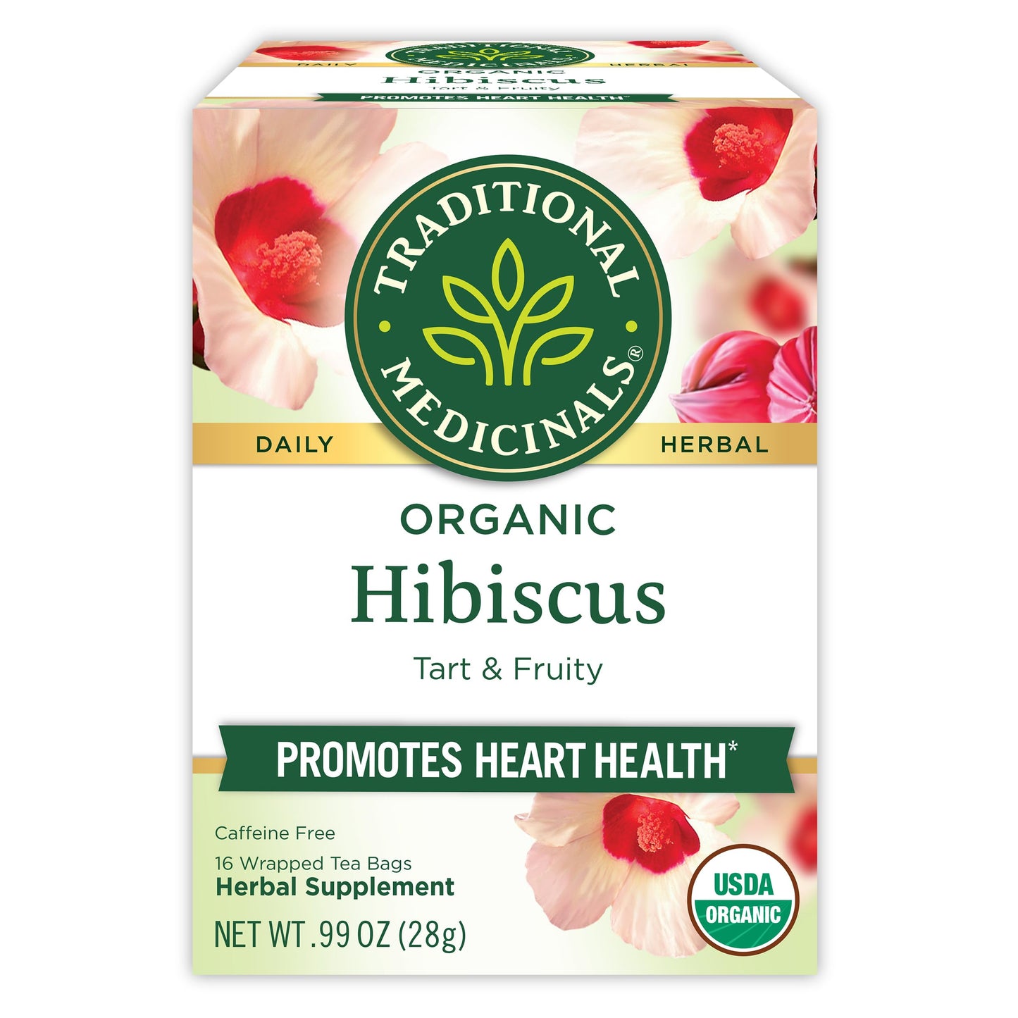 Traditional Medicinals - Organic Hibiscus Herbal Tea (6 Pack) - Supports Heart Health - 96 Tea Bags Total - Nirvana Guru