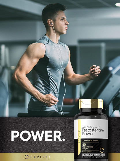 Carlyle Testosterone Supplement for Men | 60 Softgels | for Male Performance | Non-GMO & Gluten Free - Nirvana Guru