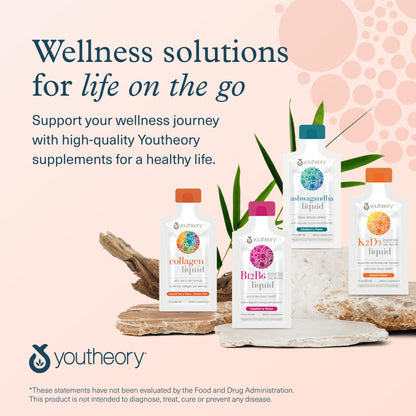 Youtheory Collagen Liquid - 5,000 mg Hydrolyzed Collagen - for Hair, Skin & Nails* - Sugar, Dairy & Soy Free - Berry Flavor - 12 Single Serving Packets - Nirvana Guru