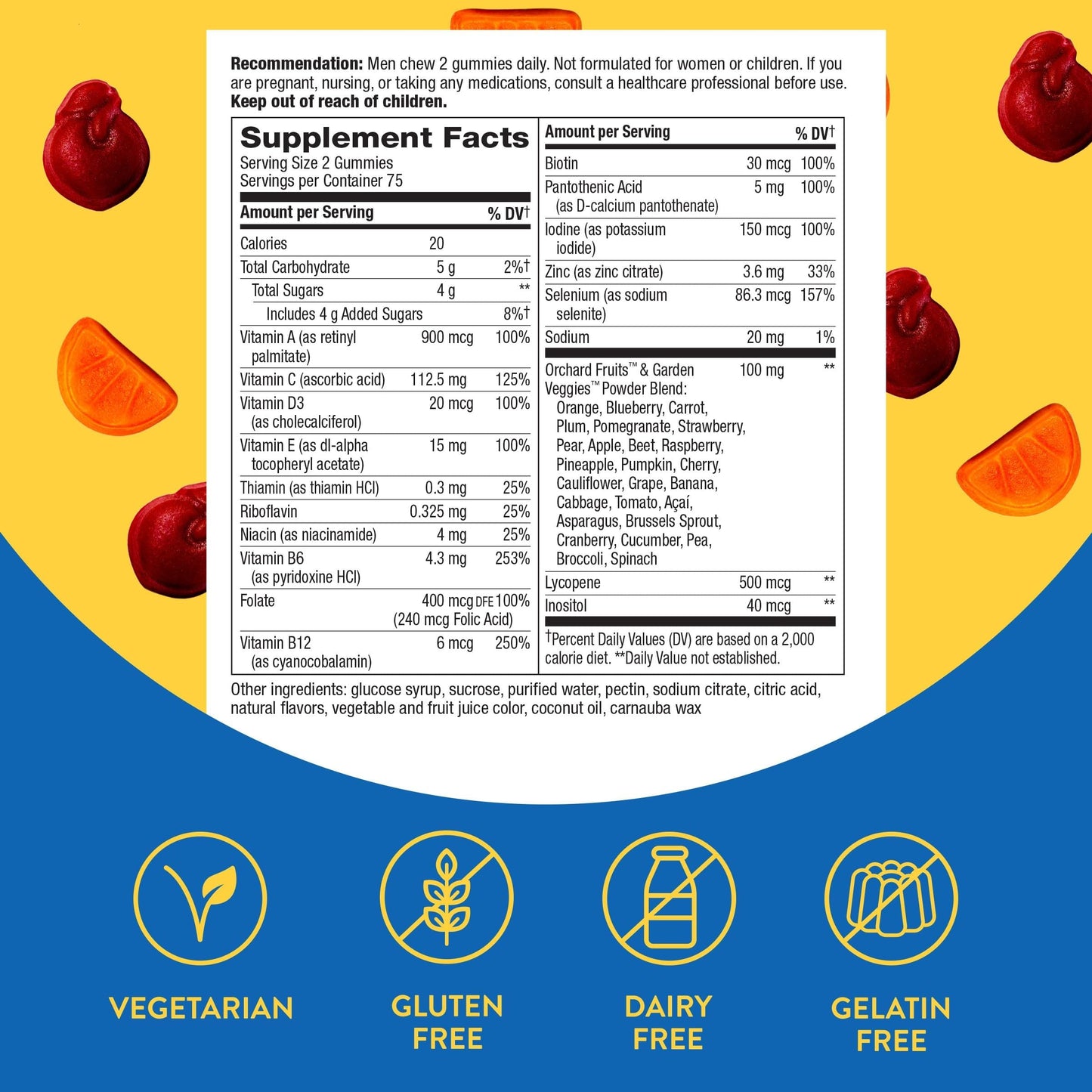 Nature's Way Alive! Men's Gummy Multivitamin, Supports Energy Metabolism*, Muscle Function*, Superfood Antioxidants(1), B-Vitamins, Vegetarian, Fruit Flavored, 60 Gummies (Packaging May Vary) - Nirvana Guru