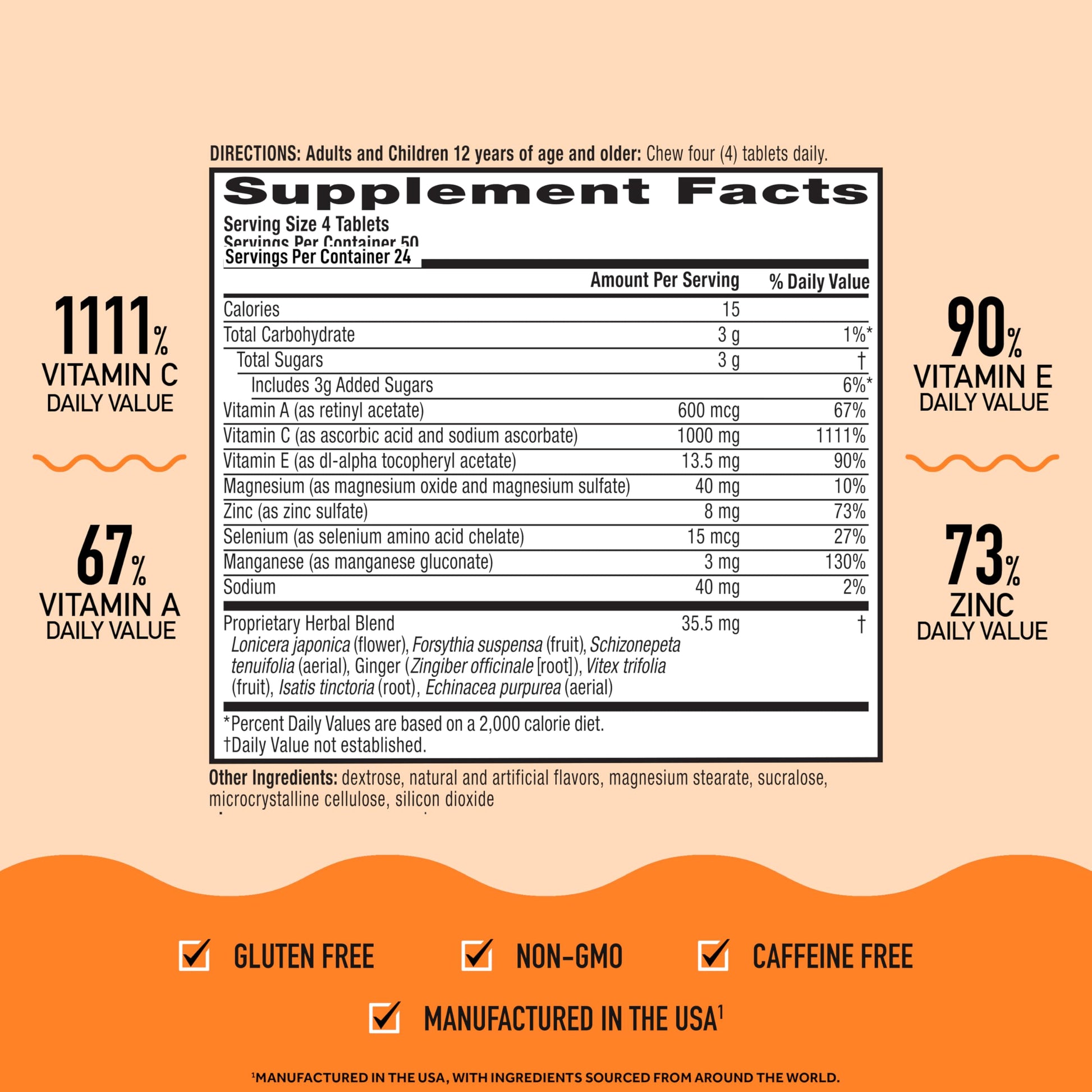 Airborne Vitamin C 1000mg (per Serving) - Citrus Chewable Tablets (116 Count in a Bottle), Gluten-Free Immune Support Supplement, with Vitamins A C E, Zinc, Selenium, Echinacea, Ginger, Antioxidants Nirvana Guru