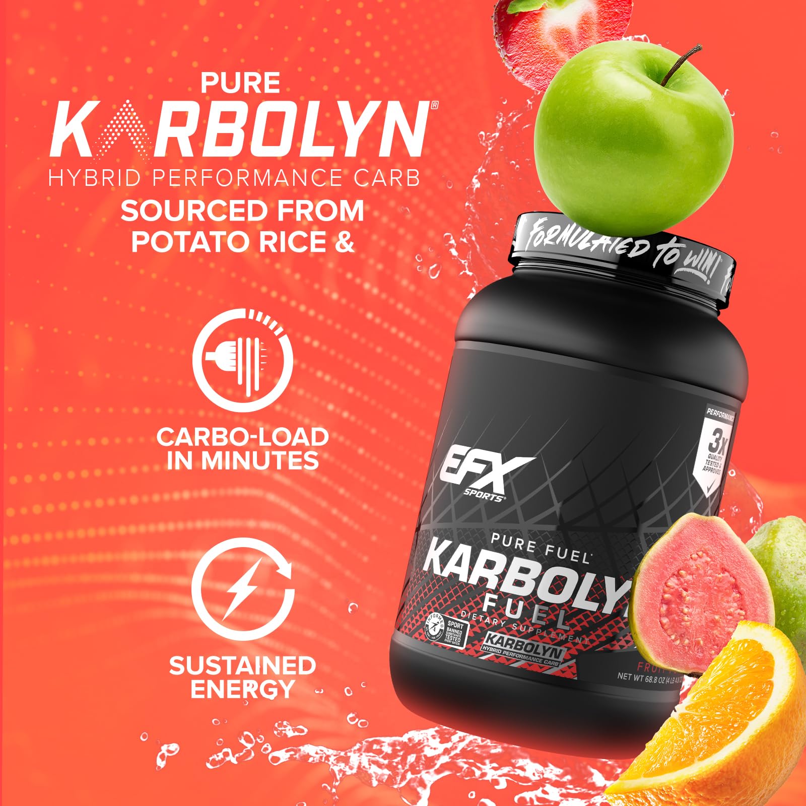 EFX Sports Karbolyn Fuel | Fast-Absorbing Carbohydrate Powder | Carb Load, Sustained Energy, Quick Recovery | Stimulant Free | 39 Servings (Neutral) Nirvana Guru