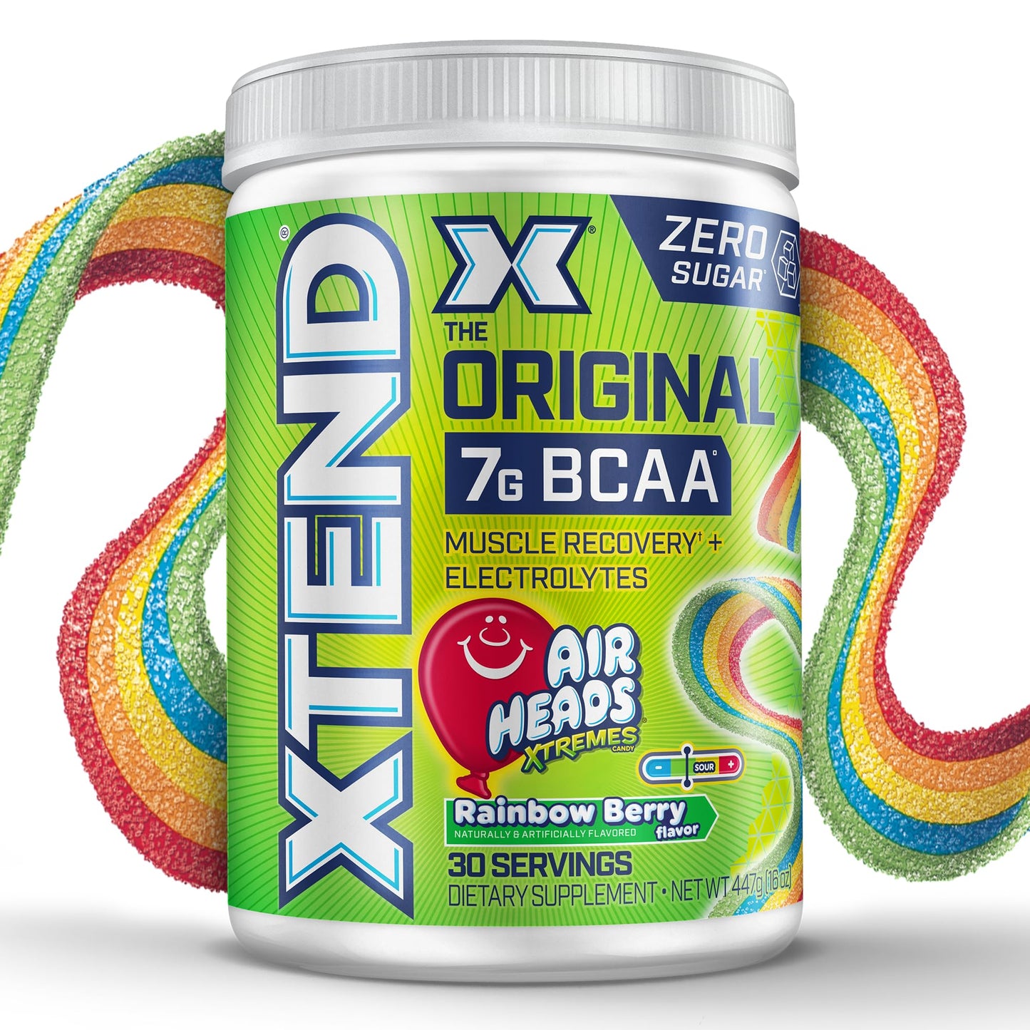 Original BCAA Powder Airheads Candy Flavor, 7g BCAA and 2.5g L-Glutamine, Sugar Free Post Workout Muscle Recovery Drink with Amino Acids for Men & Women, 30 Servings Nirvana Guru