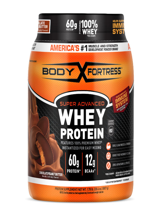 Body Fortress Super Advanced Whey Protein Powder, Vanilla, Immune Support (1), Vitamins C & D Plus Zinc, 1.74 lbs