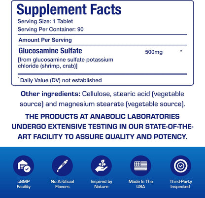 Glucosamine Sulfate Joint Health Supplement - Soft Tissue Cartilage Tendon and Ligament Supplement for Enhanced Mobility Comfort and Flexibility - Non-GMO Sodium Free & Made in The USA - 90 Servings Nirvana Guru