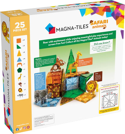 MAGNA-TILES Safari Animals 25-Piece Magnetic Construction Set, The ORIGINAL Magnetic Building Brand Nirvana Guru