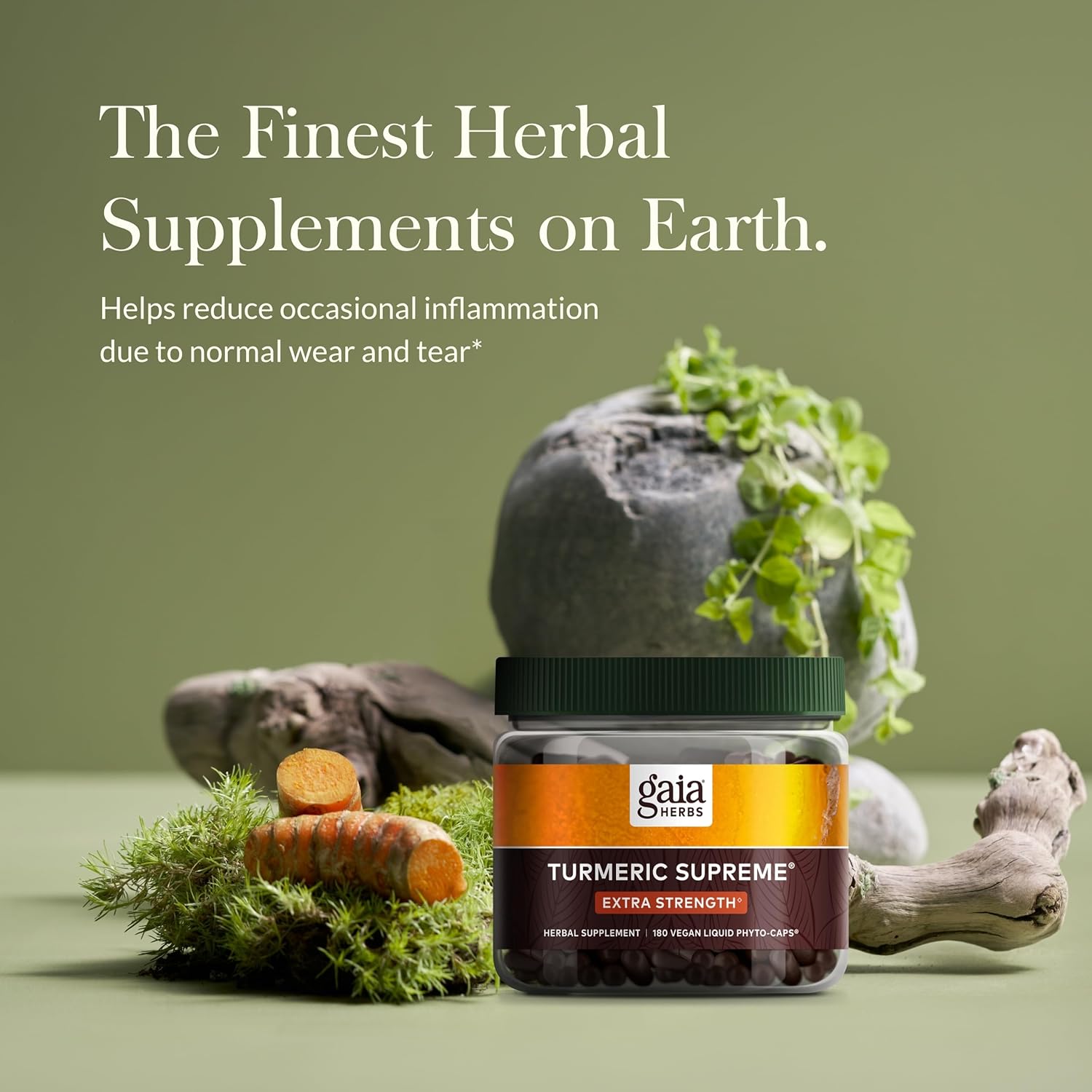 Gaia Herbs Turmeric Supreme Extra Strength - Supports Occasional Swelling from Normal Wear & Tear - with Turmeric Curcumin & Black Pepper - 60 Vegan Liquid Phyto-Capsules (Up to 60-Day Supply) - Nirvana Guru