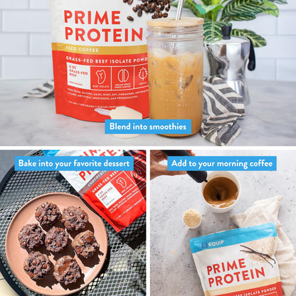 Equip Foods Prime Protein Powder | Clean, Grass Fed Beef Protein Isolate | Carnivore Protein Powder | Paleo, Keto Friendly | Gluten, Dairy Free | Helps Build & Repair Tissue | 30 Servings, Chocolate
