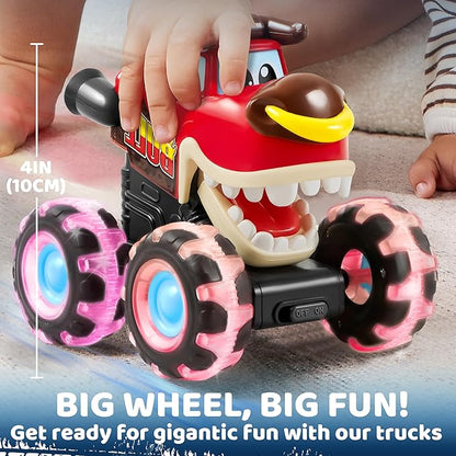 JOYIN 3 Pack Monster Truck Toy - Motion Activated Light-Up Cars for Toddlers - Monster Treads Lightning Wheels - Baby Toy Trucks - Press & Go Cars for Kids Boys Birthday Gifts for Christmas nirvanaguru