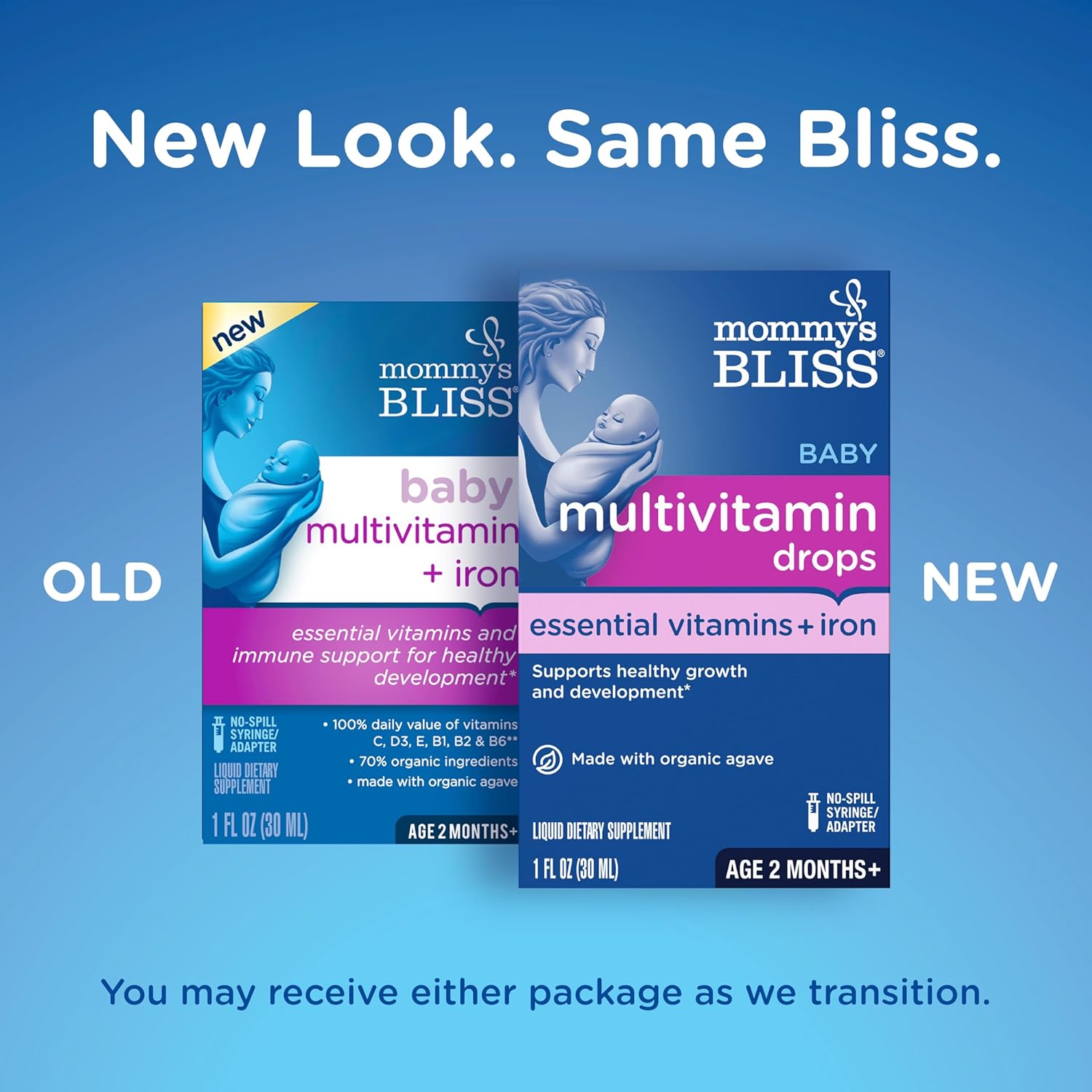 Mommy's Bliss Baby Multivitamin + Iron, Daily Essential Vitamins for Immune Support, Healthy Growth & Bone Development*, Age 2 Months+, 30 ml, Liquid - Nirvana Guru