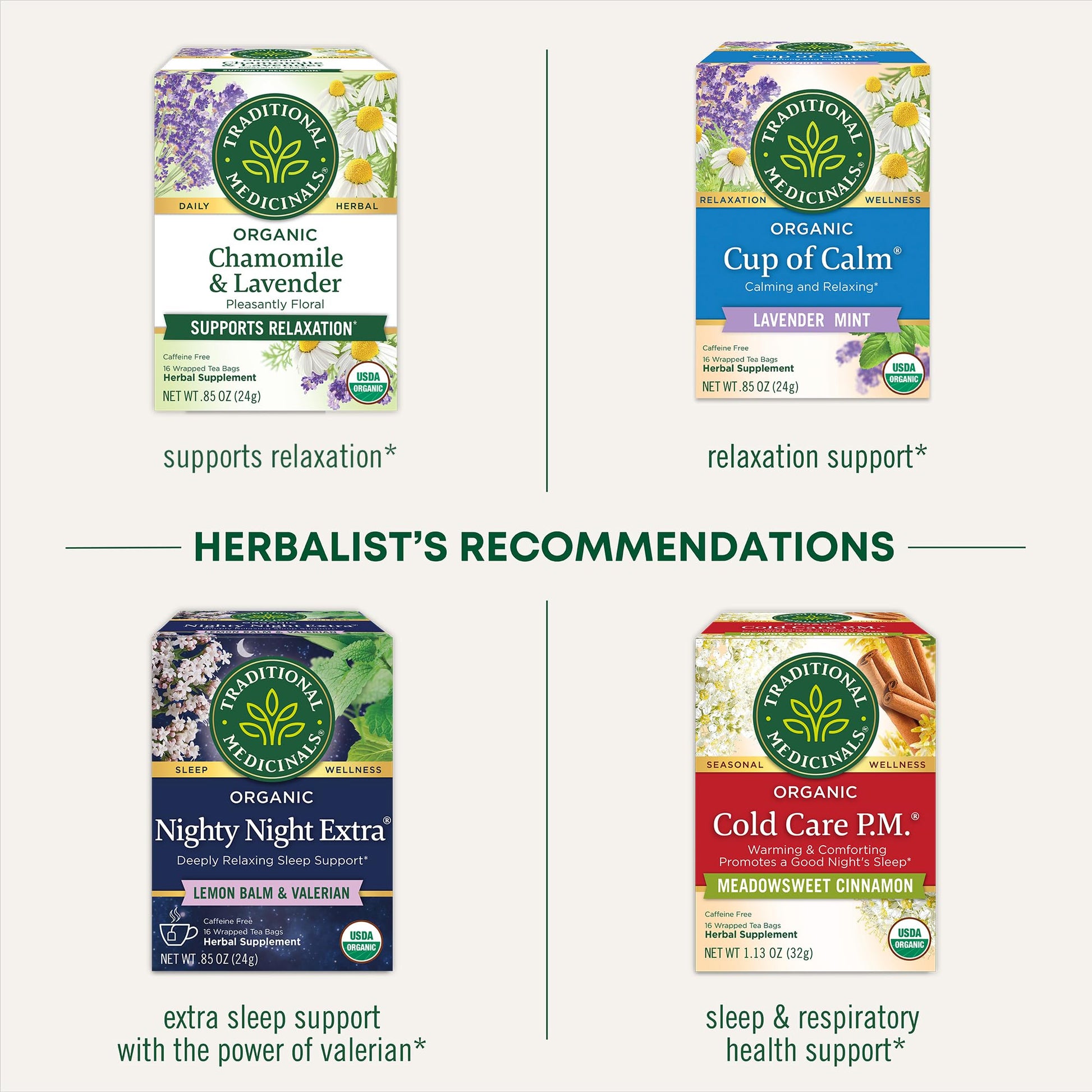 Traditional Medicinals Organic Nighty Night Extra Tea With Valerian Root for Relaxation, 16 Tea Bags (Pack of 1) - Nirvana Guru