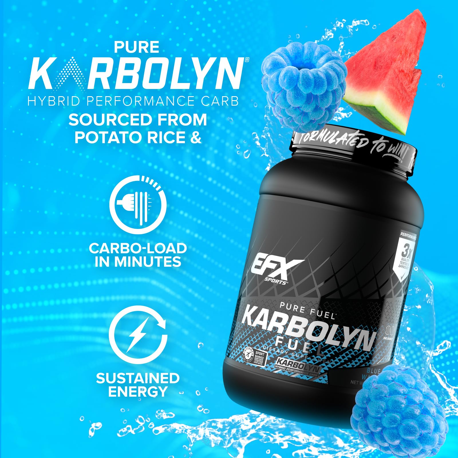 EFX Sports Karbolyn Fuel | Fast-Absorbing Carbohydrate Powder | Carb Load, Sustained Energy, Quick Recovery | Stimulant Free | 39 Servings (Neutral) Nirvana Guru