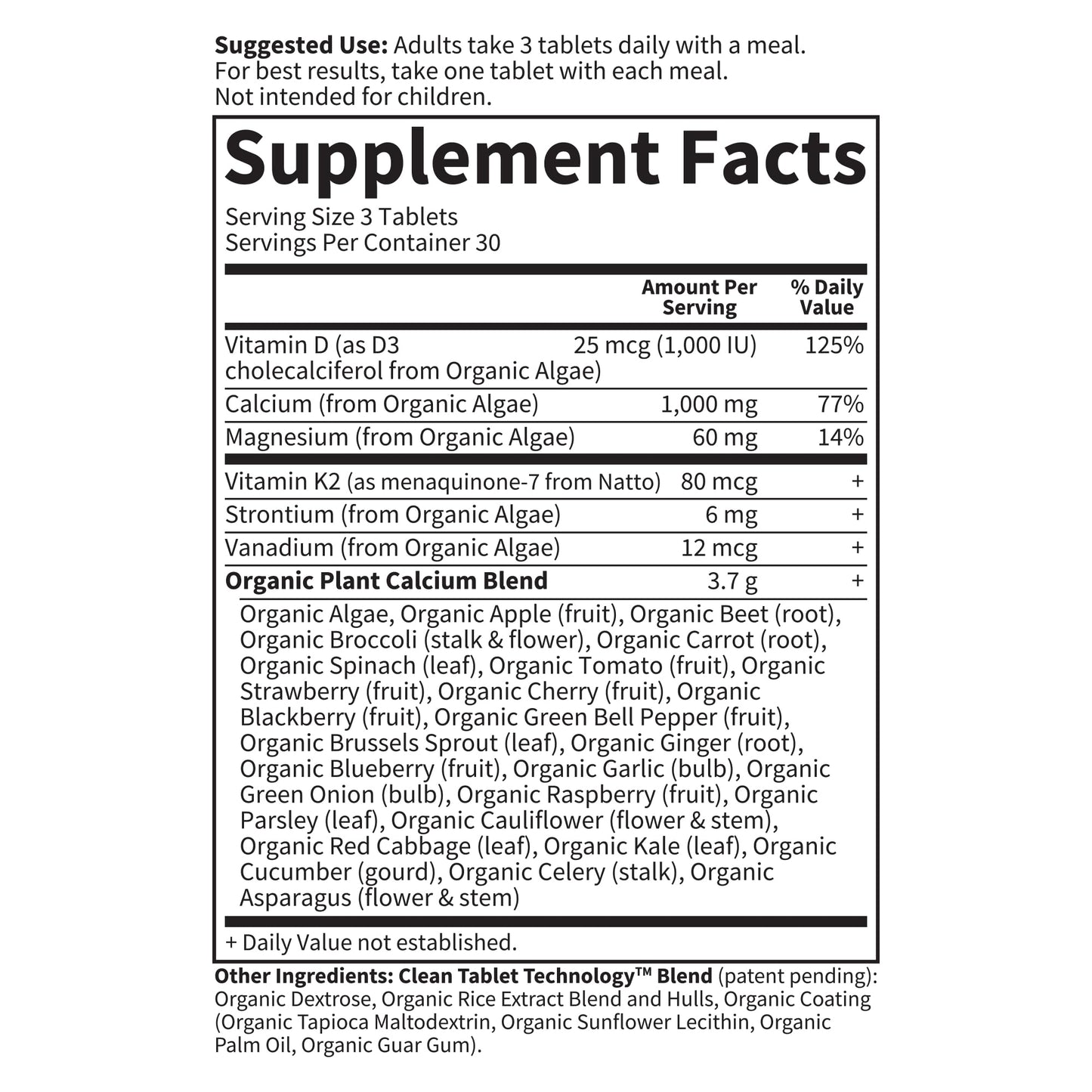 Garden of Life Organics Plant Calcium Supplement Made from Whole Foods with Magnesium, Vitamin D as D3, and Vitamin K as MK7, Gluten-Free - 30 Day Count - Nirvana Guru