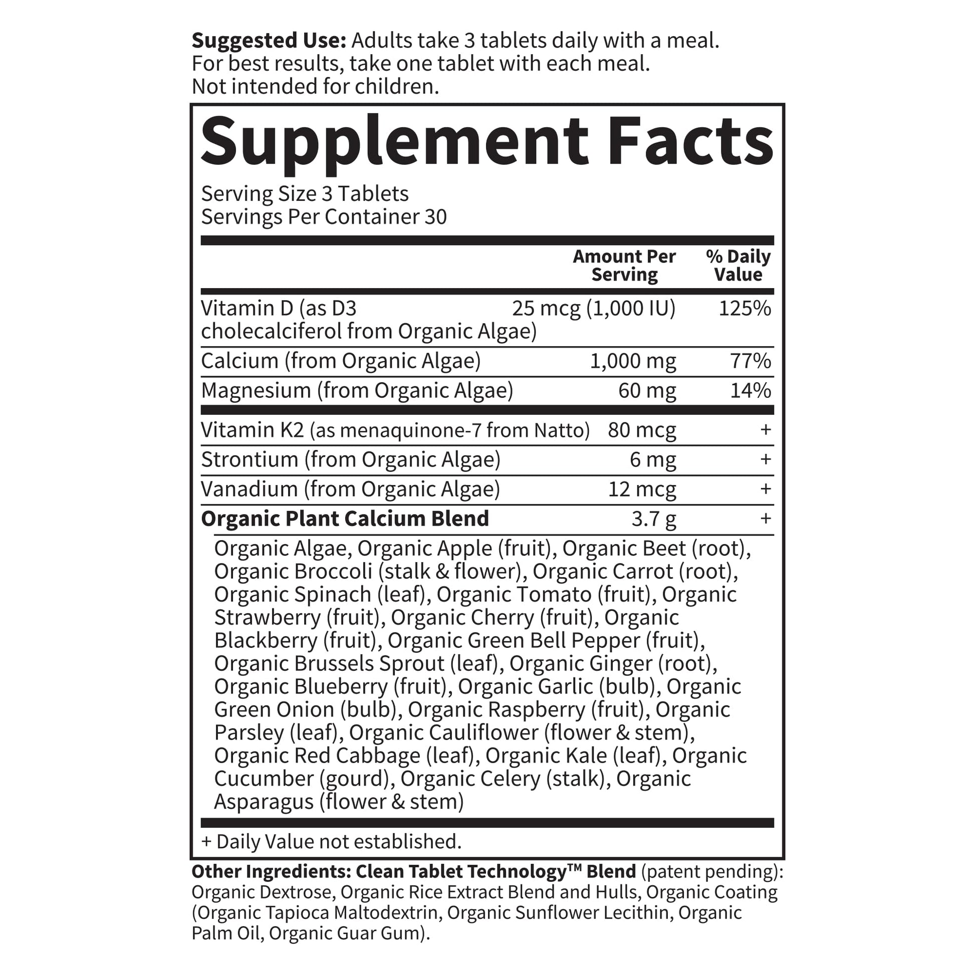 Garden of Life Organics Plant Calcium Supplement Made from Whole Foods with Magnesium, Vitamin D as D3, and Vitamin K as MK7, Gluten-Free - 30 Day Count - Nirvana Guru