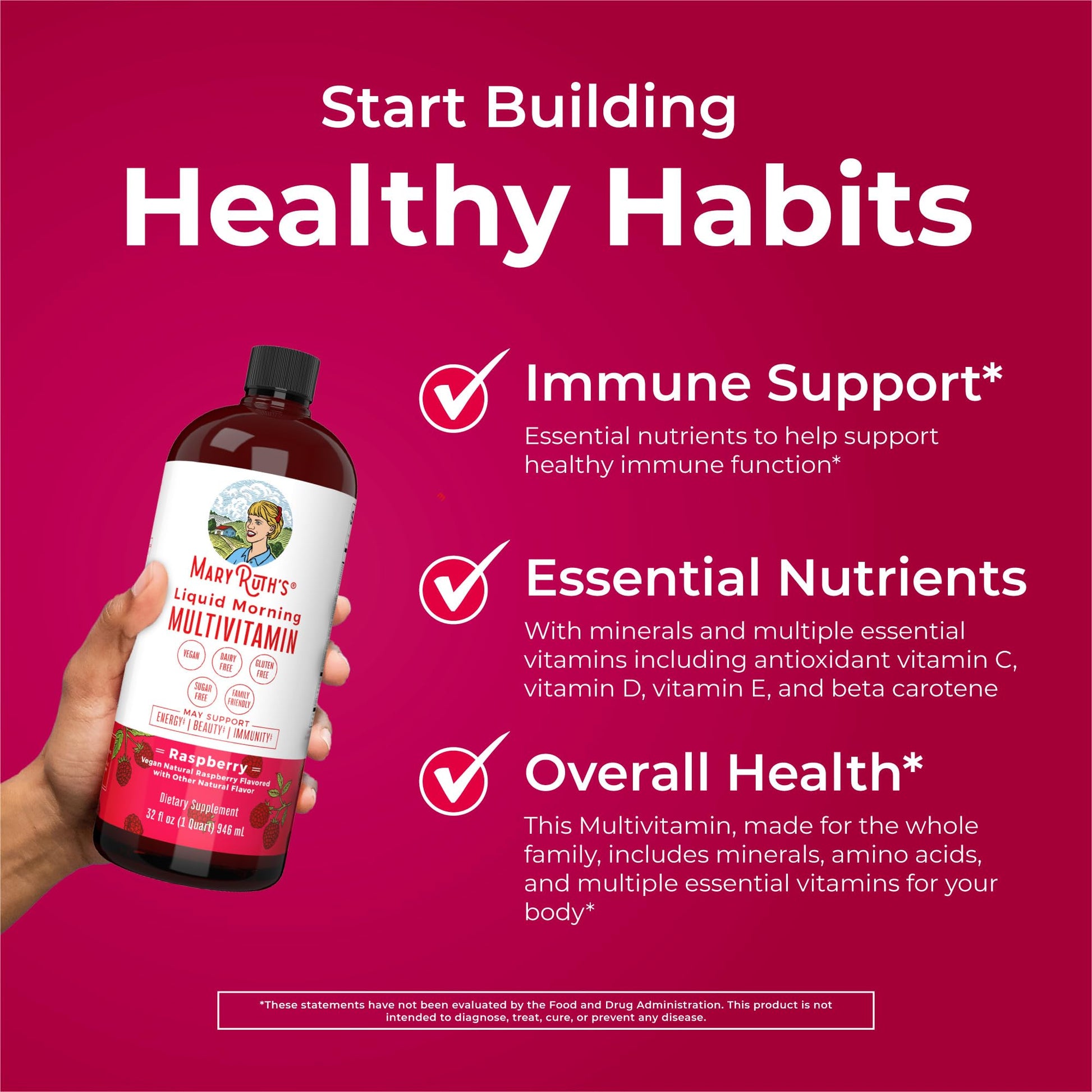 Multivitamin for Women, Men & Kids by MaryRuth's | Liquid Morning Multivitamin | Mens, Womens Vitamins | Vitamin A C D E B6 B12 Biotin Zinc | Beauty | Vegan | Non-GMO | Gluten Free | 15 Servings - Nirvana Guru