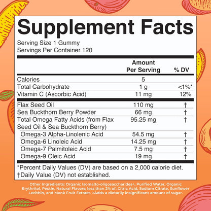 MaryRuth Organics Vegan Omega 3 6 7 9 Gummies | Up to 4 Month Supply | Omega 3 Supplement with Flaxseed Oil | Omega 3 Gummies | No Fish Taste | Non-GMO | 120 Count - Nirvana Guru