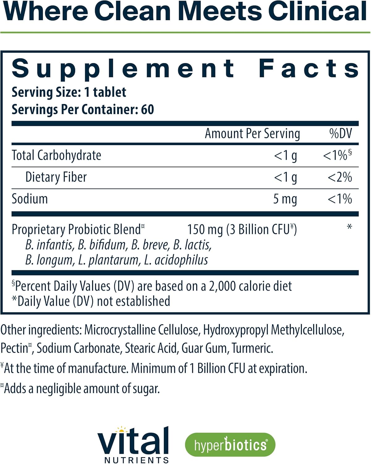 Hyperbiotics Vital Nutrients Bifidobacterium Probiotic | 7 Targeted Strains | Supports Immune and Digestive Health for Older Adults | Shelf-Stable | Vegan | 60 Tablets - Nirvana Guru