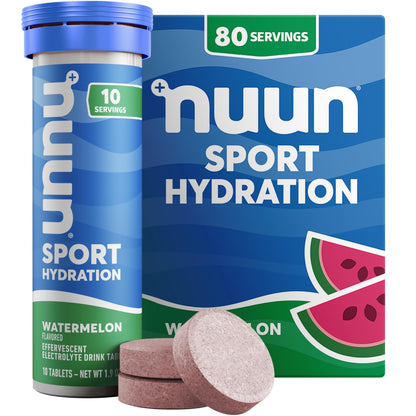 Nuun Sport Electrolyte Tablets with Magnesium, Calcium, Potassium, Chloride & Sodium, Gluten Free & Vegan, Strawberry Lemonade, 4 Pack (40 Servings Total)