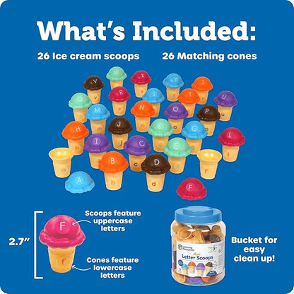 Learning Resources Mini Letter Scoops – 52 Pc Preschool Learning & Stacking Toys | Montessori Alphabet Toys for Kids Ages 3+ | Educational Easter Gifts nirvanaguru