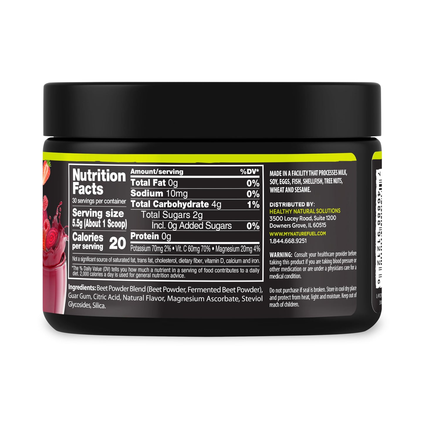 Nature Fuel Power Beets Powder, Delicious Mixed Berry, Concentrated Superfood Supplement, Supports Circulation, Natural Energy & Stamina, Non-GMO, 60 Servings (Packaging May Vary) Nirvana Guru