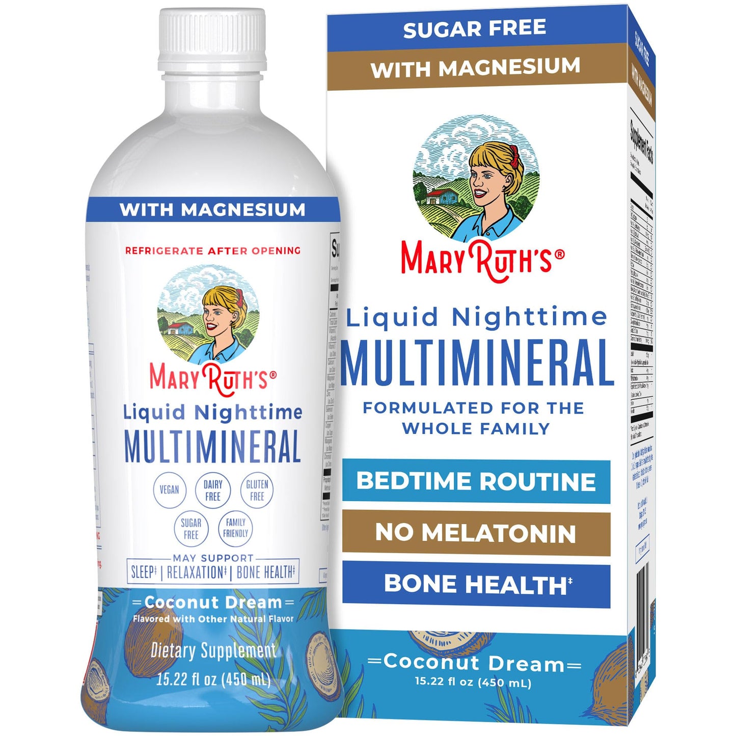 MaryRuth's Liquid Nighttime Multimineral | NO Melatonin | Bedtime Routine | Magnesium Citrate | Calcium | Zinc | Vitamin D3| Available in 4 Flavors | Vegan | Sugar Free | Gluten Free | 32 Oz - Nirvana Guru