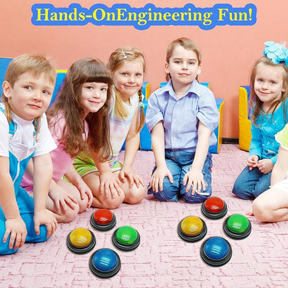 Set of 4 Buzzers for Trivia Games, Answer Buzzers for Classroom, Family Feud Jeopardy Buzzer, Game Buzzers with Lights and Sound for Classroom, Game Show Buzzer Buttons nirvanaguru