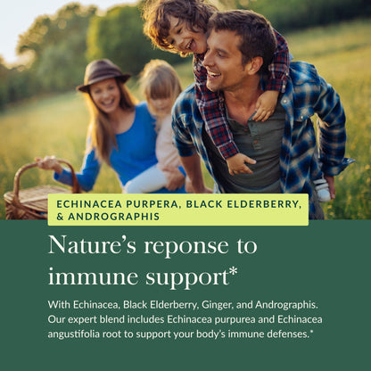 Gaia Herbs Quick Defense - Fast-Acting Immune Support Supplement for Use at Onset of Symptoms - with Echinacea, Black Elderberry, Ginger & Andrographis - 80 Vegan Liquid Phyto-Capsules (8-Day Supply) - Nirvana Guru