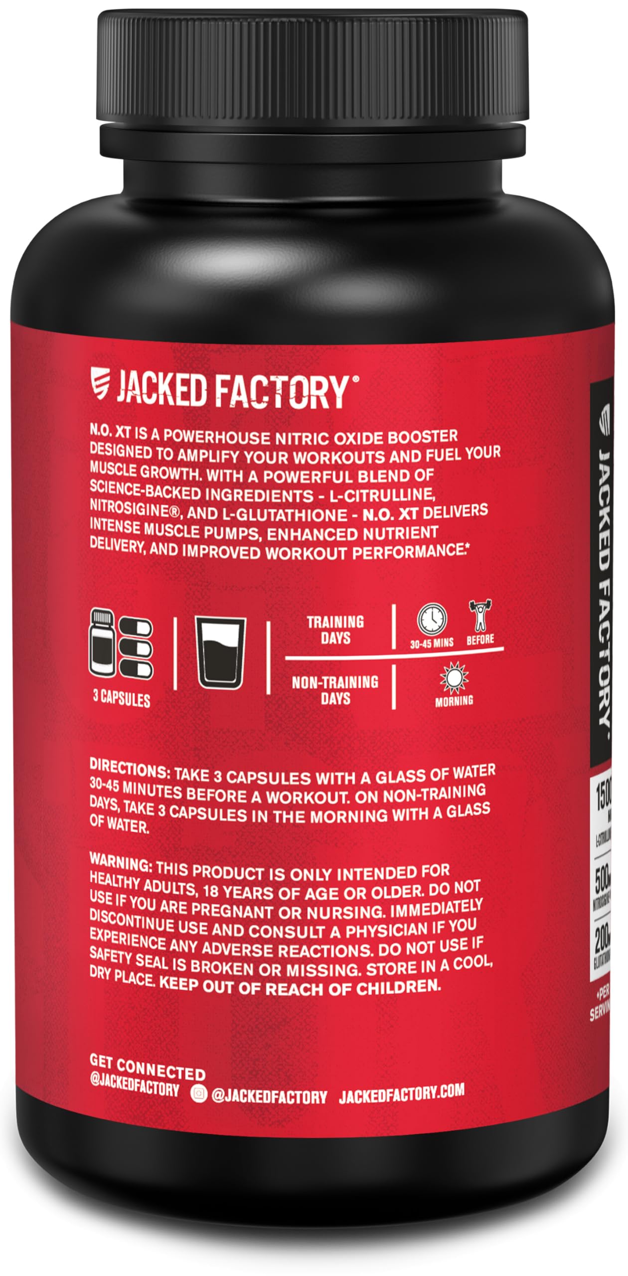Jacked Factory N.O. XT Nitric Oxide Supplements for Men w/Nitrosigine L Arginine L Citrulline Supplement for Muscle Pumps & Vascularity - Pre Workout Nitric Oxide Booster & Muscle Builder - 90 Caps Nirvana Guru