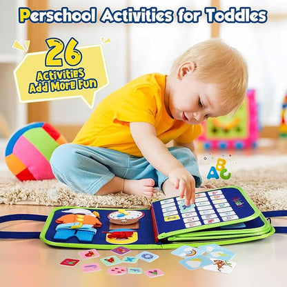 Winblo Toddler Busy Board - Montessori Toys for Toddler Boy Birthday Gift, Educational Learning Sensory Busy Book for Toddler Boys, Toddlers Activities Travel Toys for Airplane Car nirvanaguru