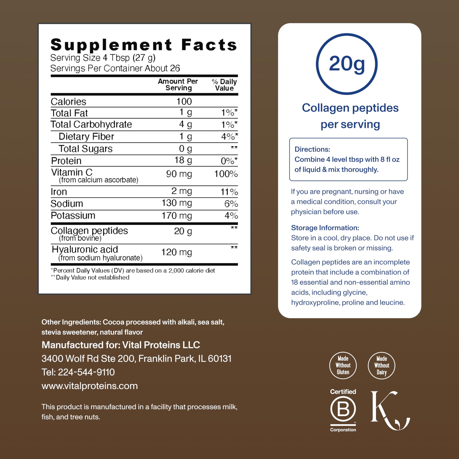 Vital Proteins Collagen Peptides Powder Advanced with Hyaluronic Acid & Vitamin C, Collagen Supplements, Unflavored, 13 Servings - Nirvana Guru