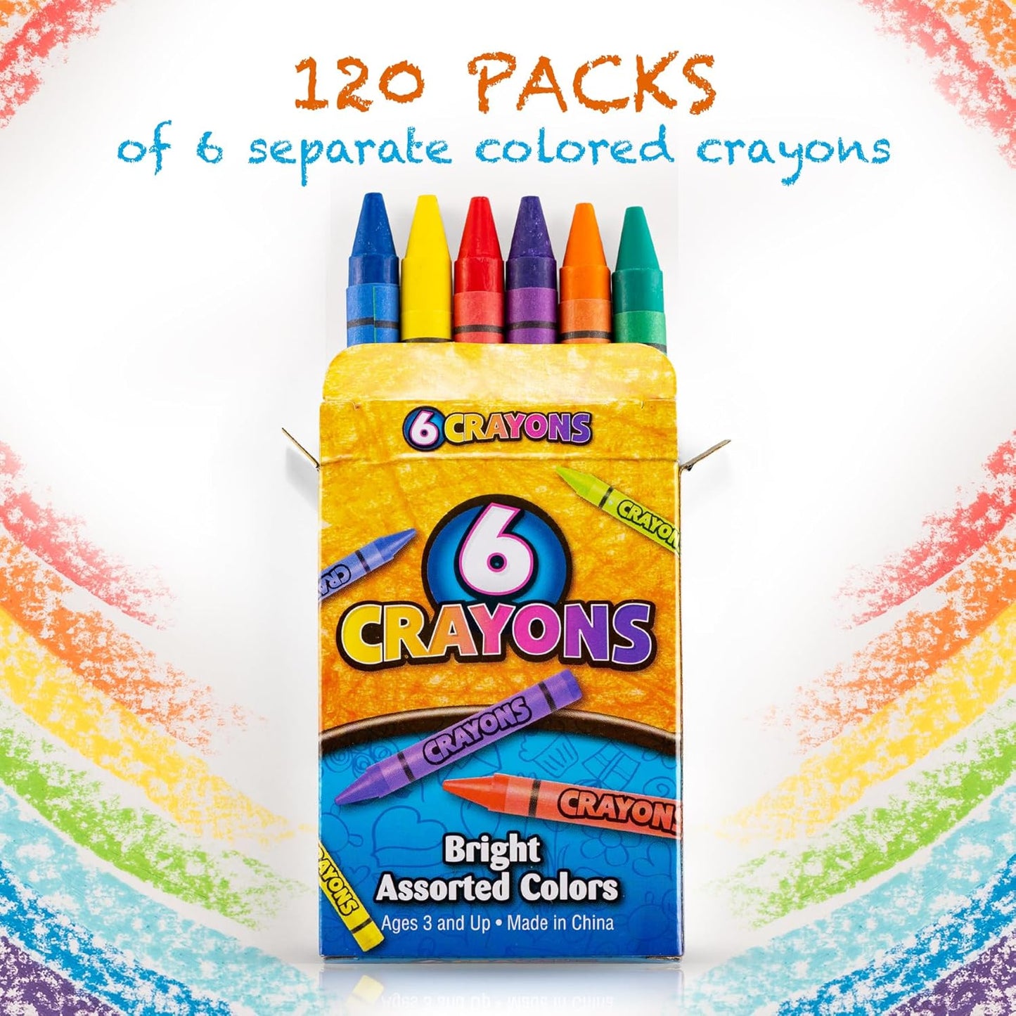 Bedwina Bulk Crayons - Case of 120, 6-Packs Total 720 Crayons Bulk School Supplies for Kids, Toddlers, Teachers, Restaurants & Classrooms, Nontoxic Travel, Party Favors, Goody Bags, Stocking Stuffers Nirvana Guru